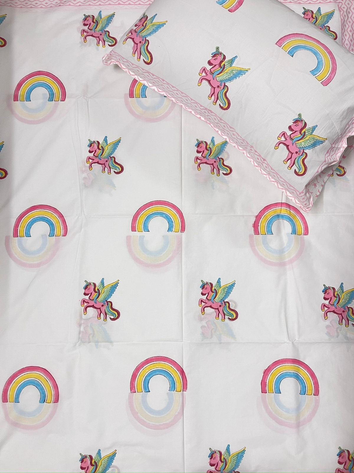 Unicorn Rainbow Kids Bedsheet
