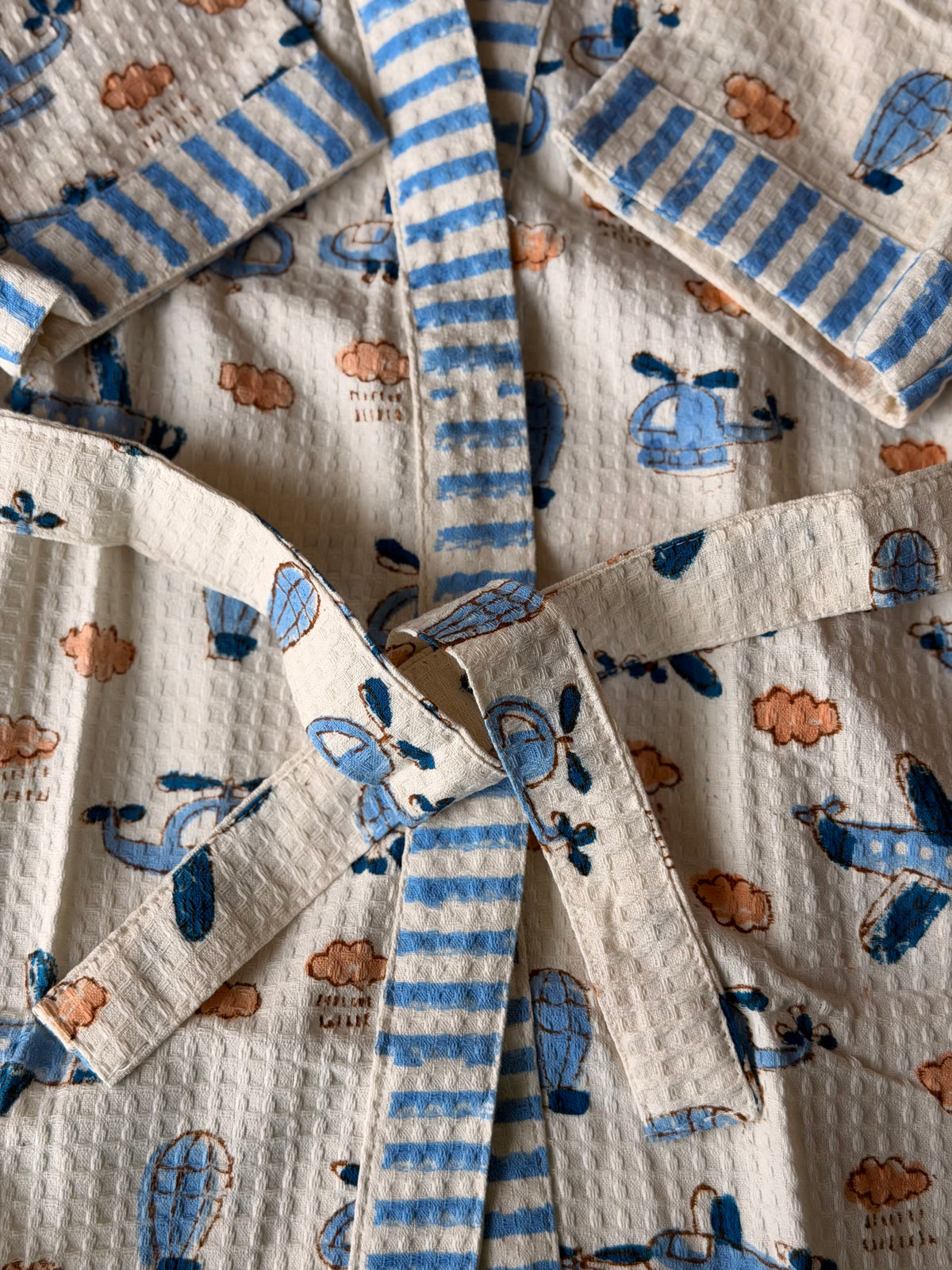 Blue Aeroplane Bathrobe - Kids