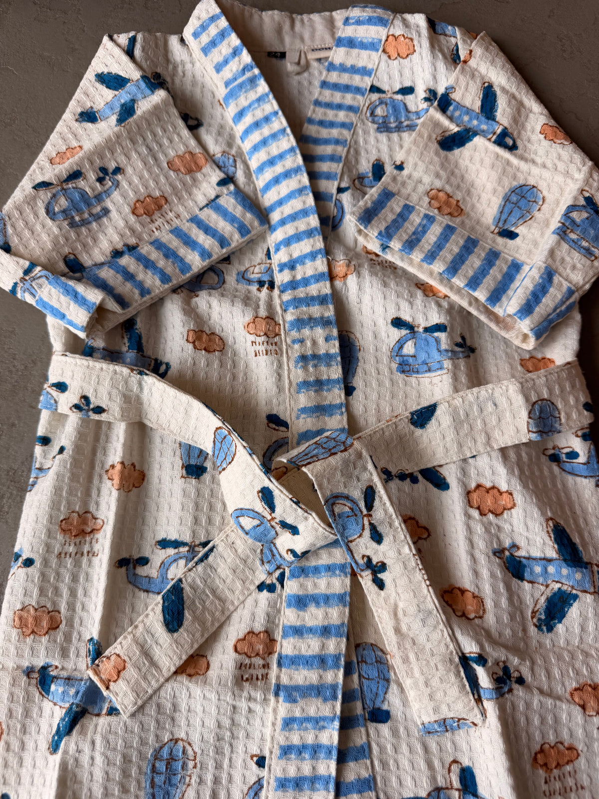 Blue Aeroplane Bathrobe - Kids