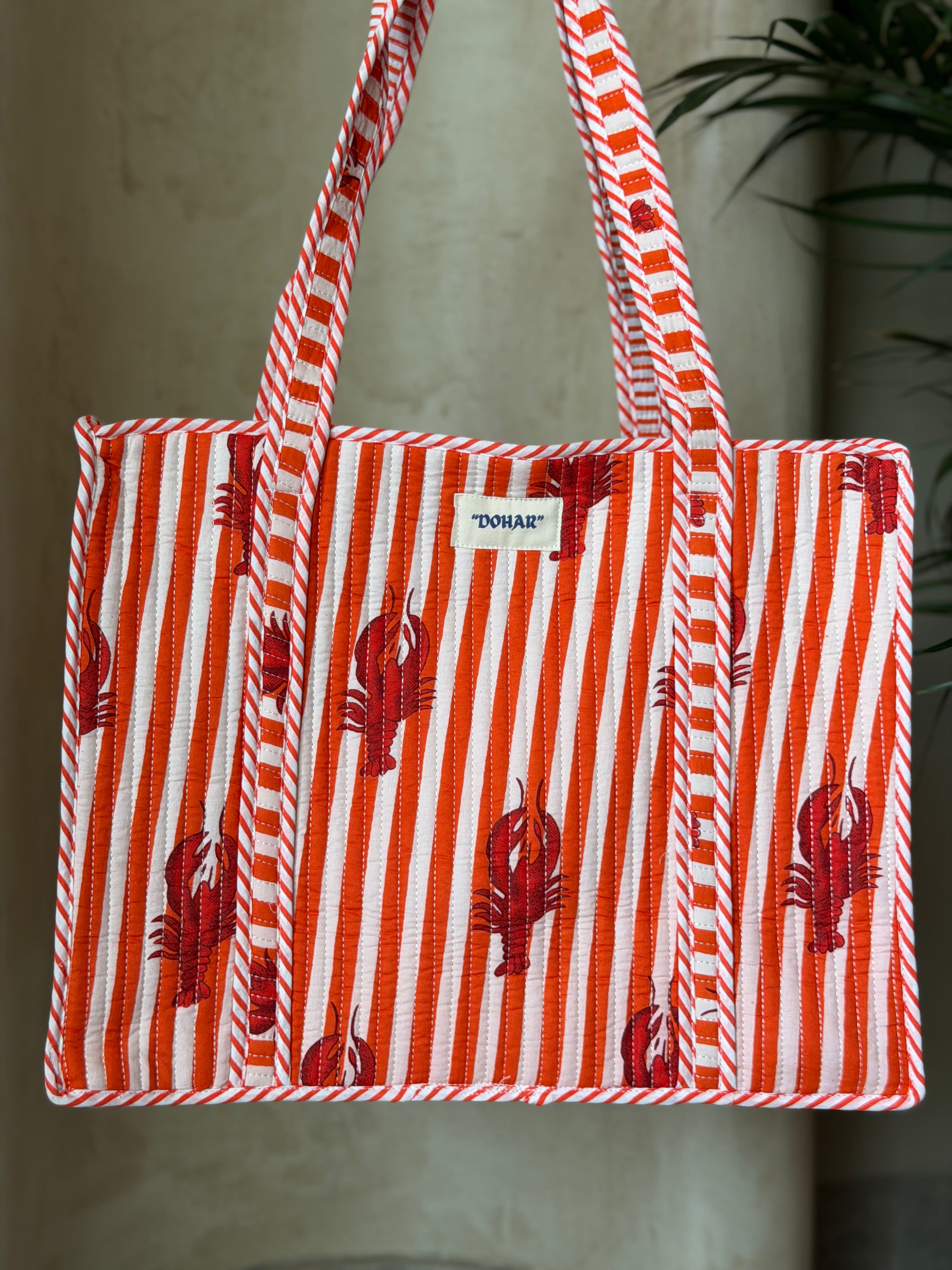 Lobster Love Print Tote Bag