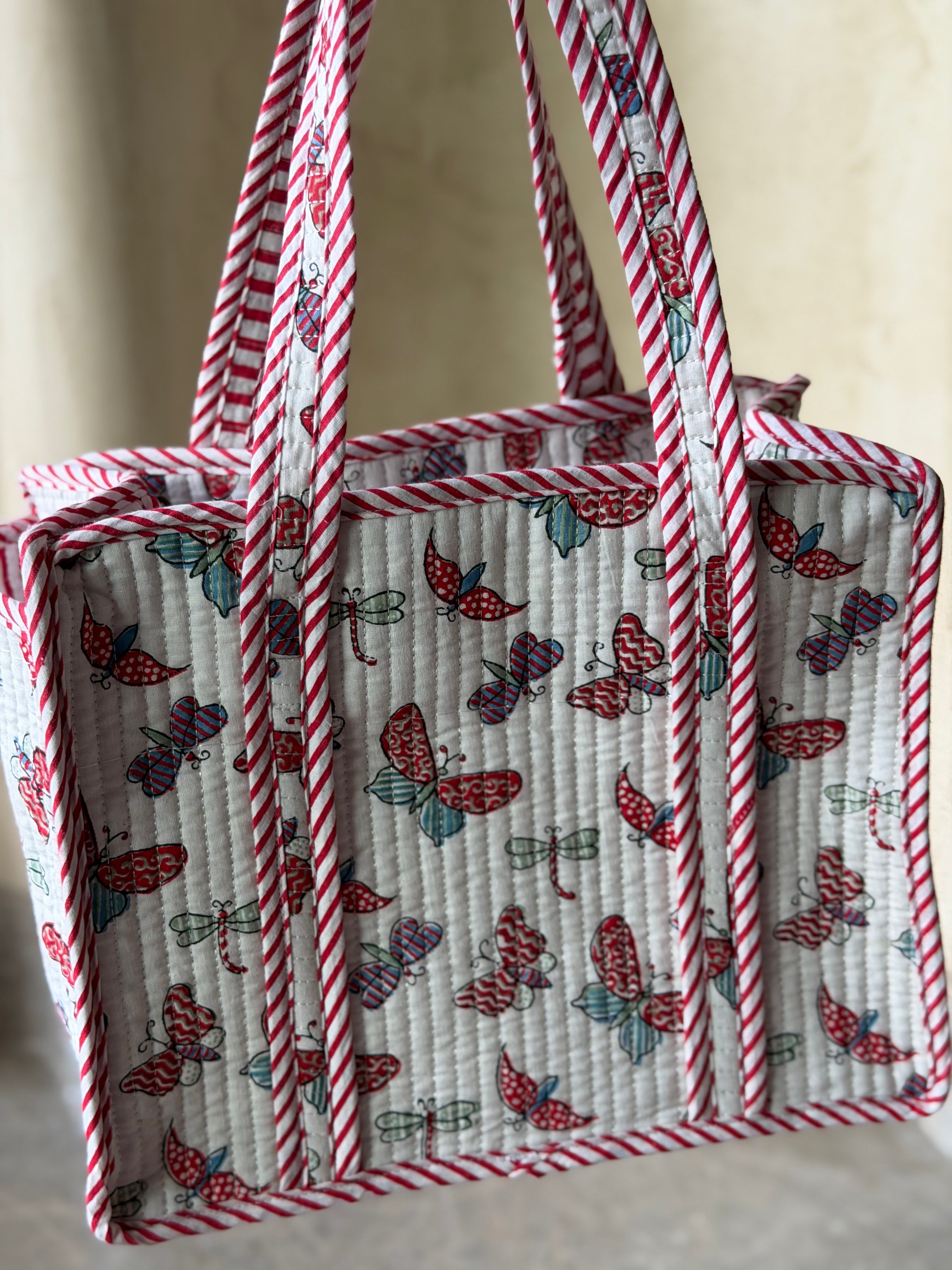 Butterfly Print Tote Bag