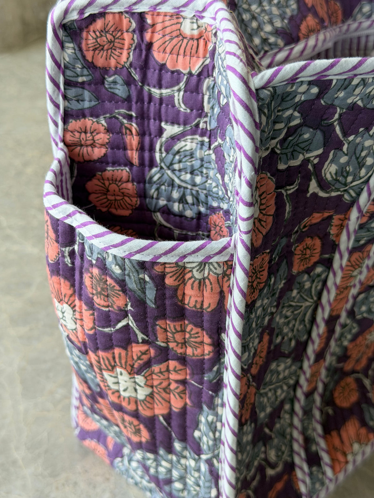 Royal Floral Purple Print Tote Bag
