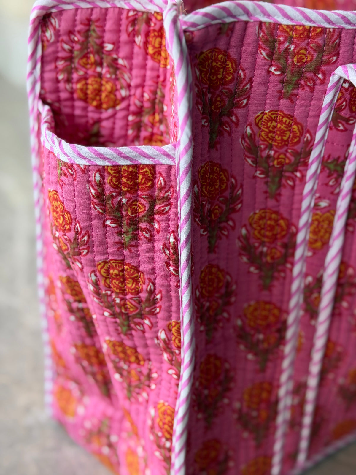 Ethnic pink Pattern Tote Bag | Stylish Travel & Shopping Tote