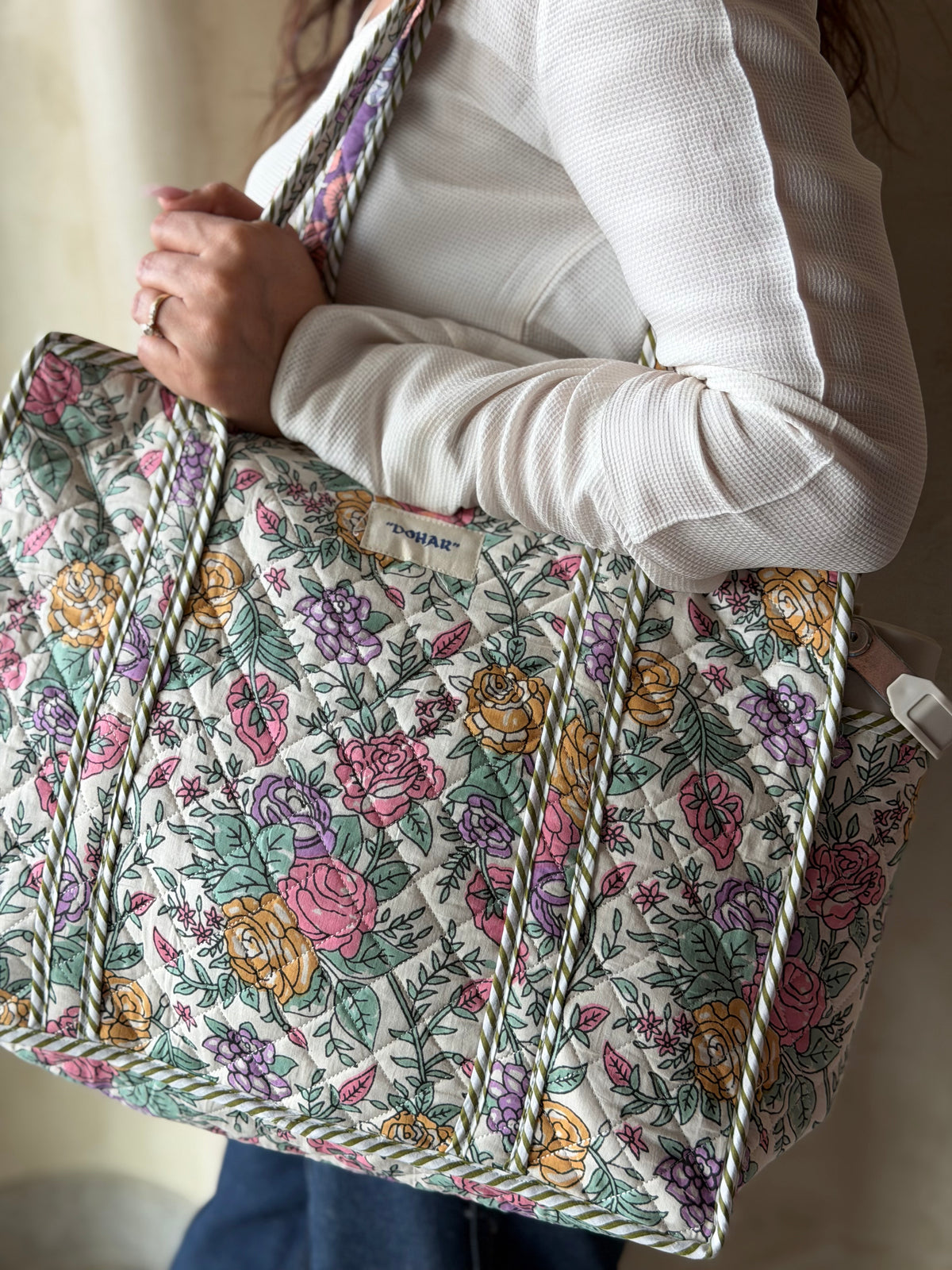 Ethnic Pattern Tote Bag | Stylish Travel & Shopping Tote