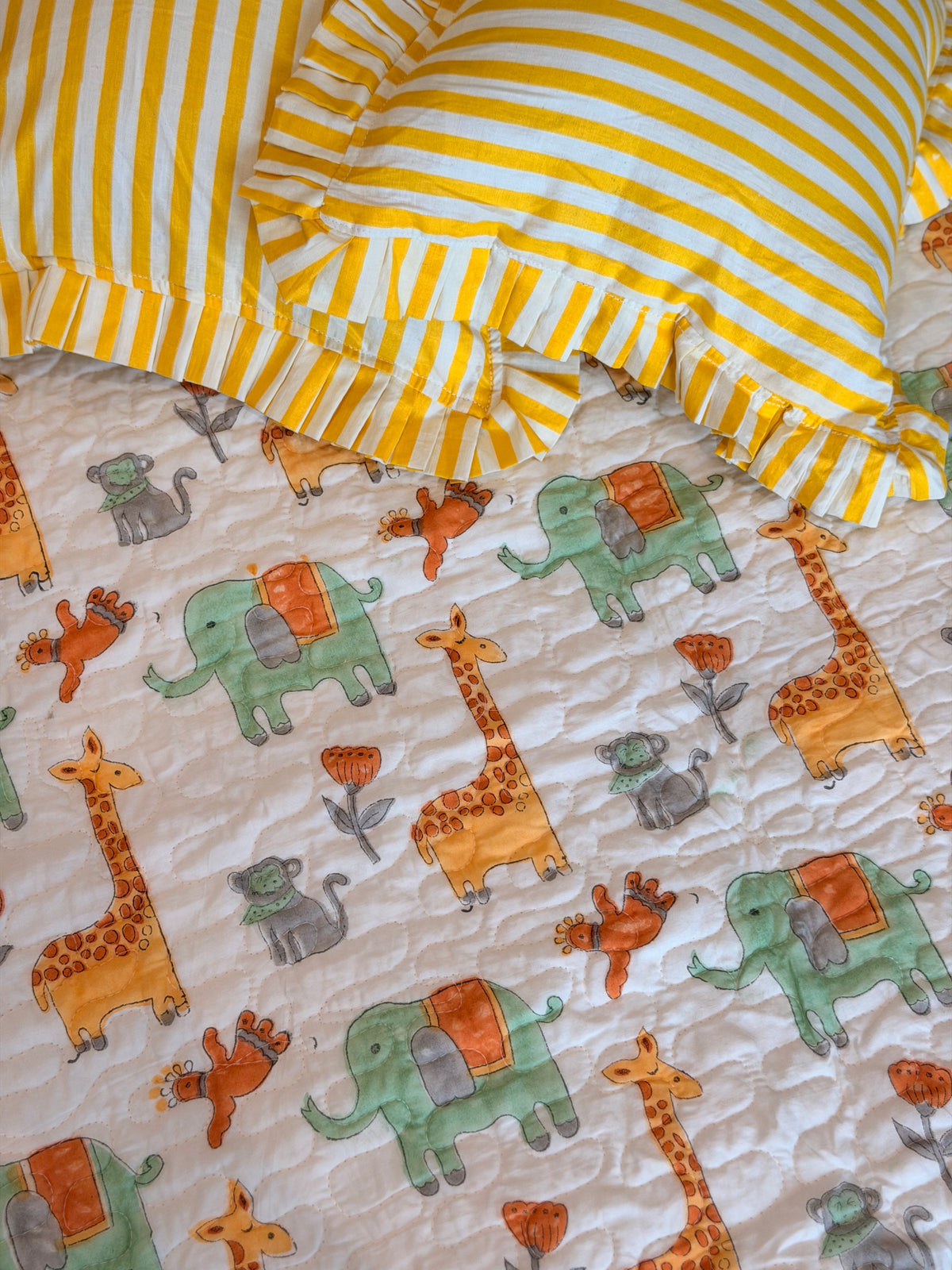 Jungle Gathers Kids Reversible Bedcover