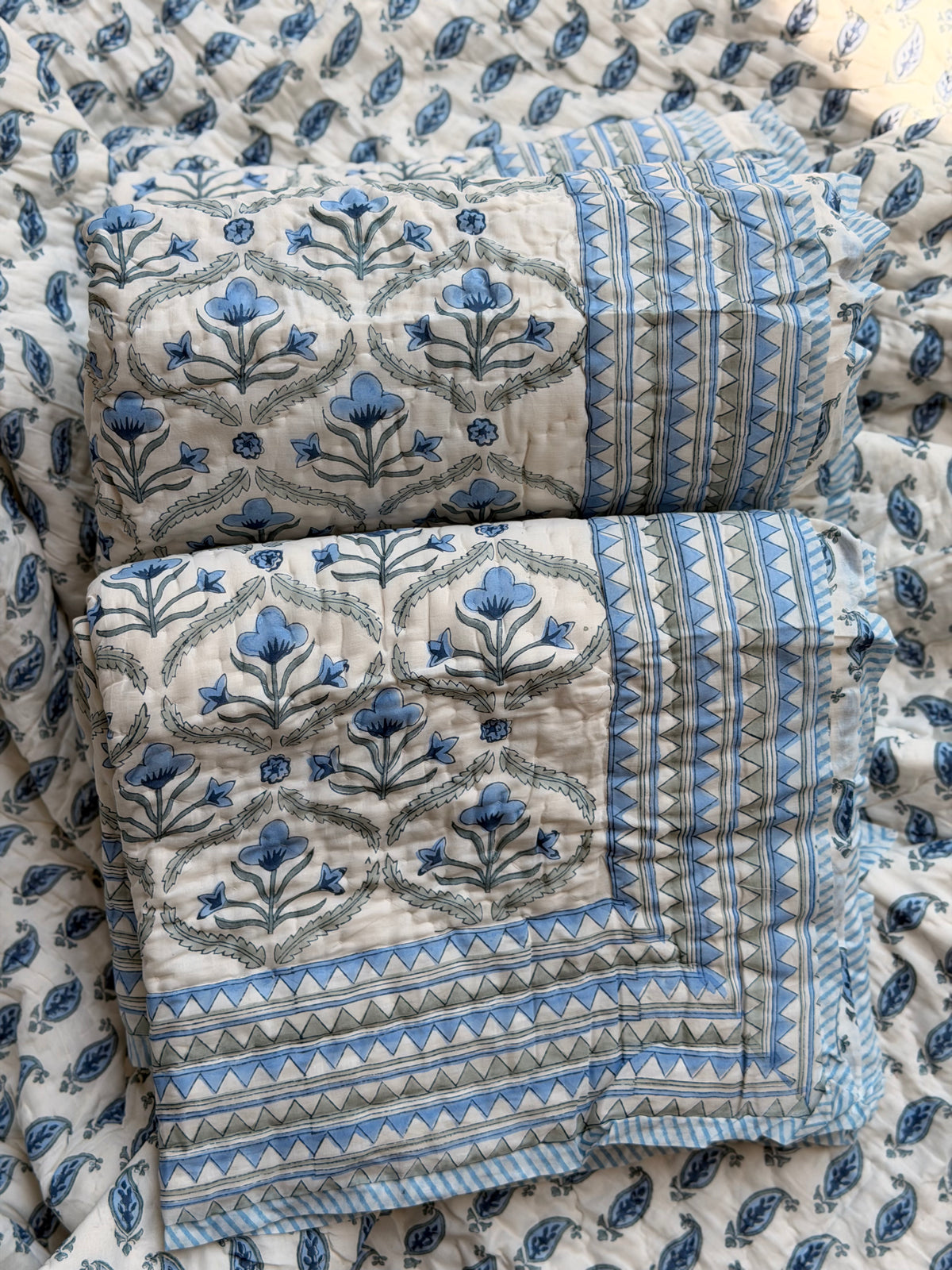 Blue Ajmal Quilt - Set of 2