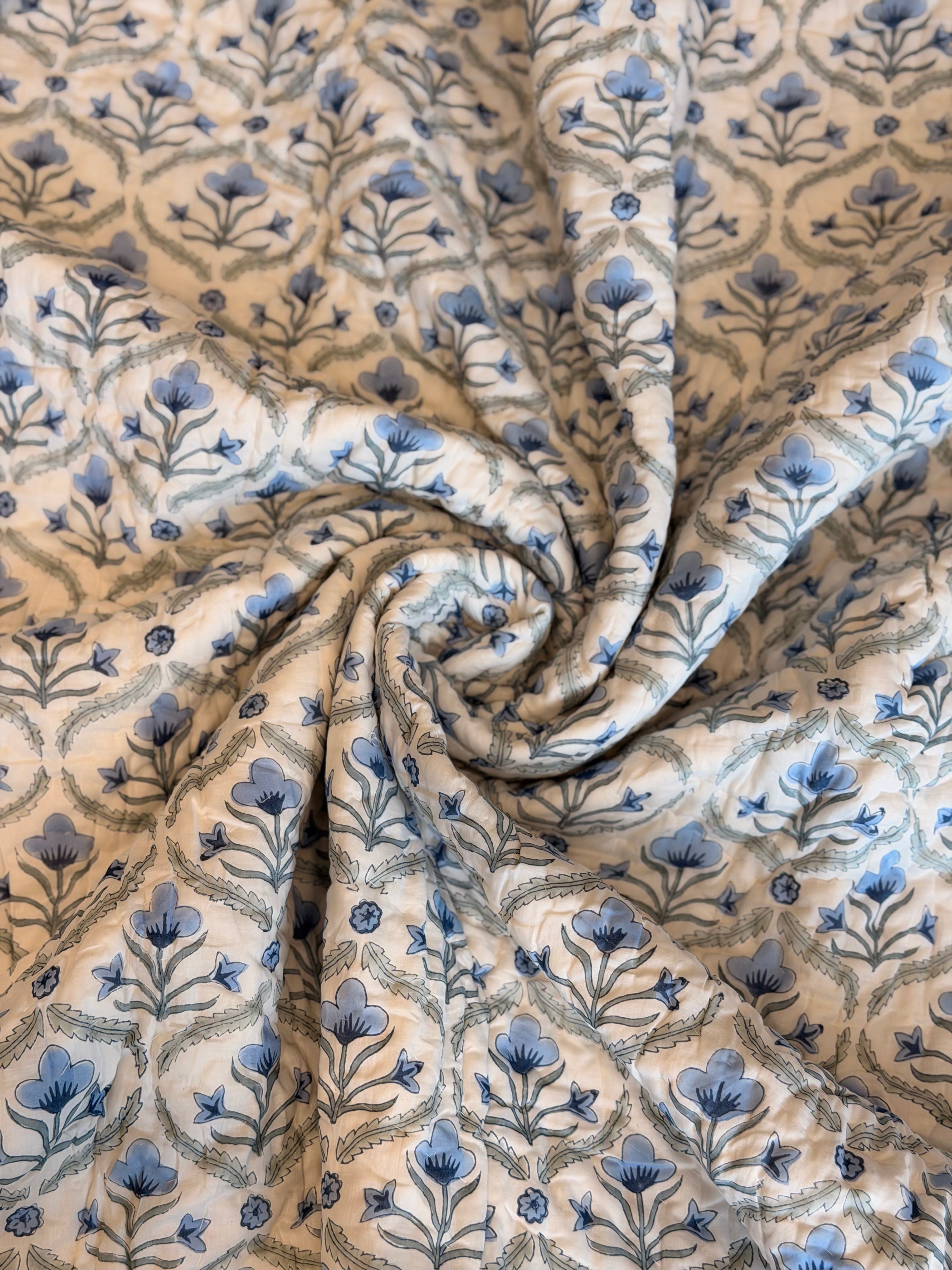 Blue Ajmal Double Bed Quilt