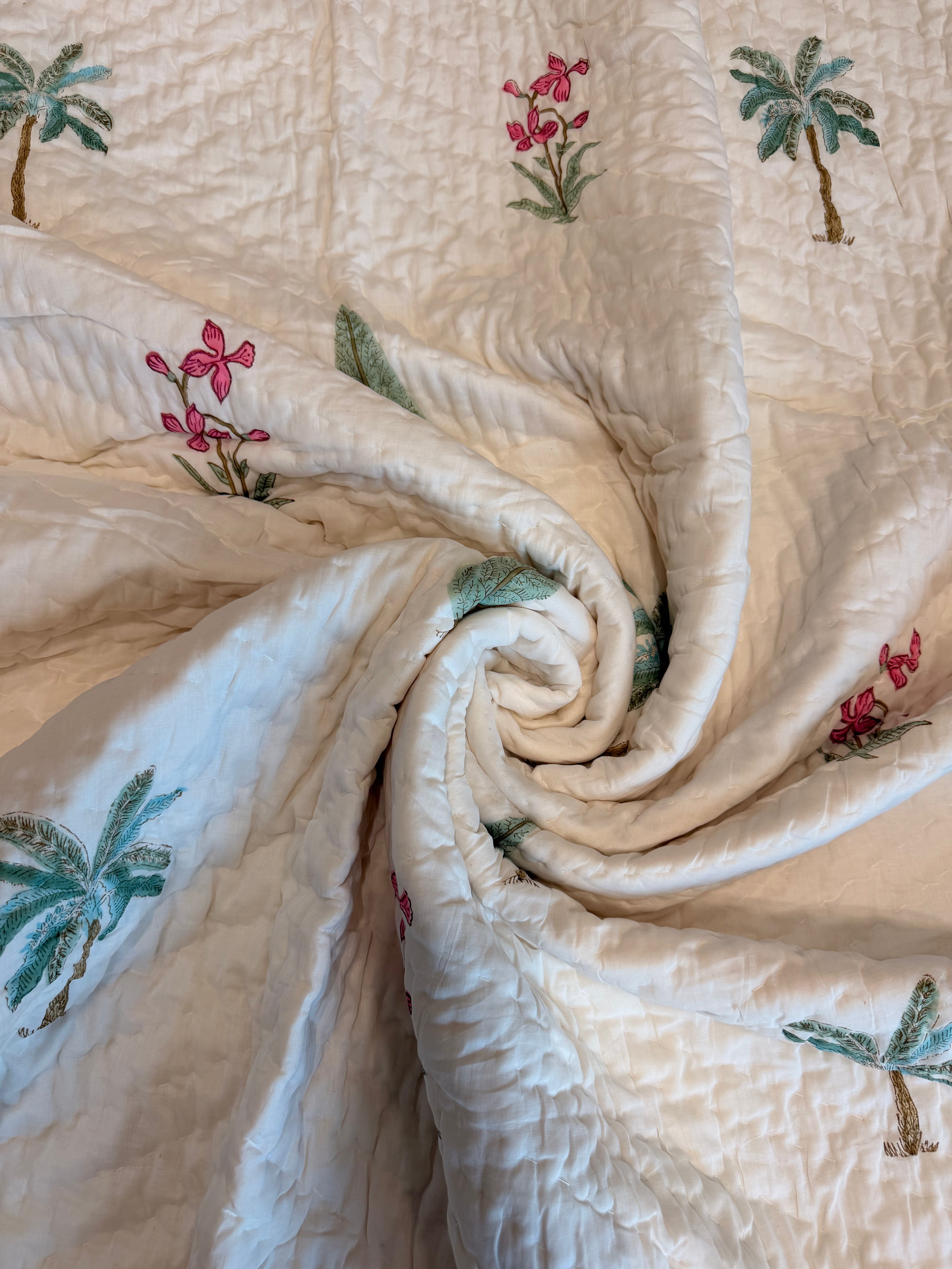 Hara Butta Double Bed Quilt