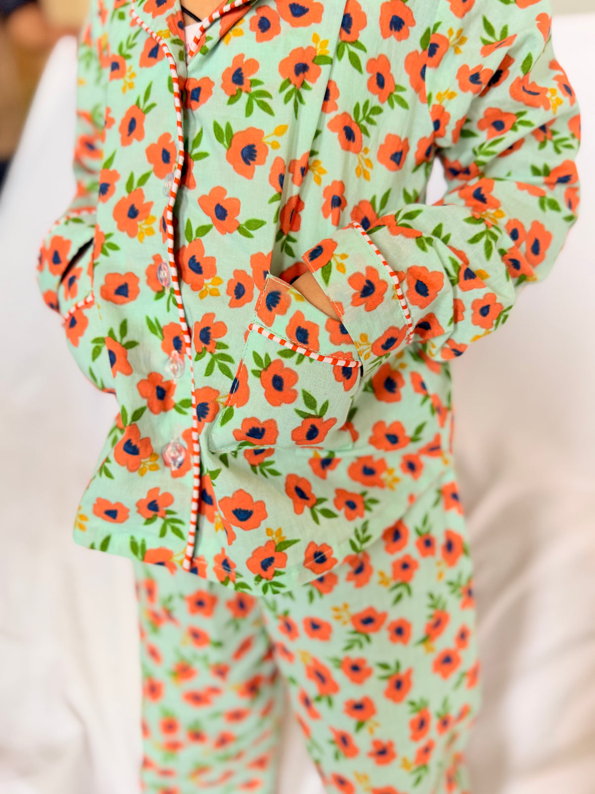 Floral Kids Cotton Night Suit