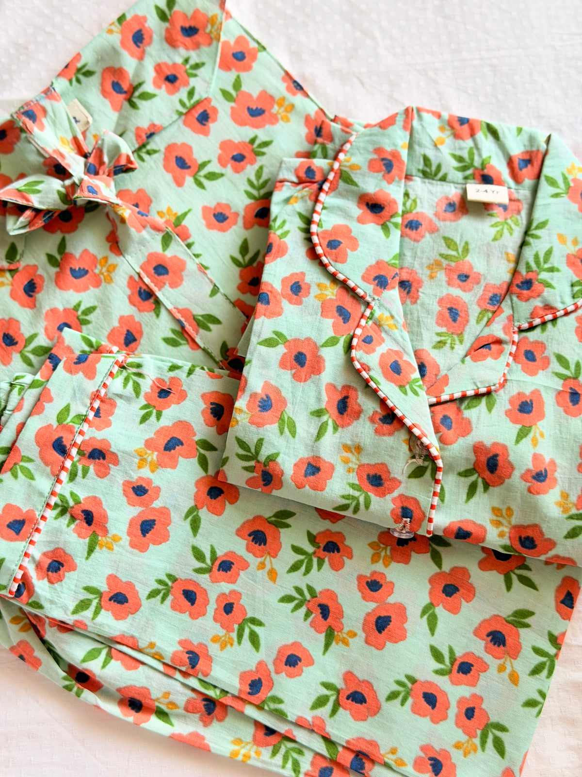 Floral Kids Cotton Night Suit