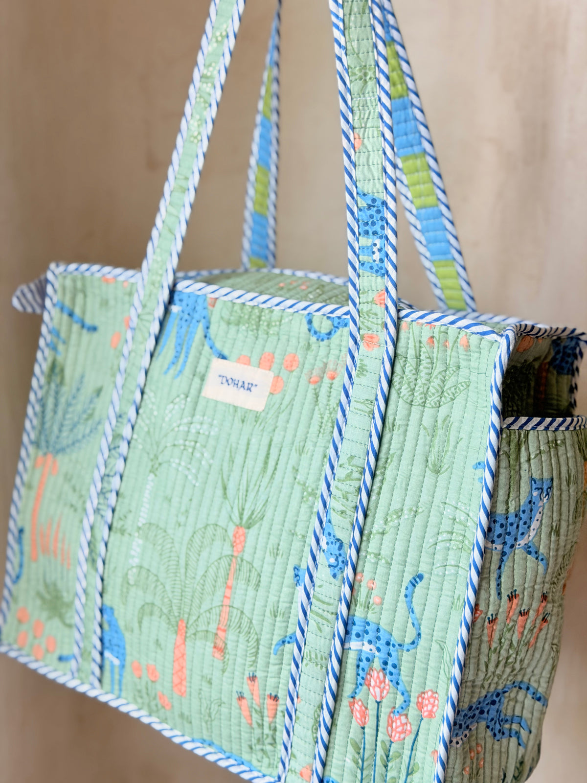 Green Tropical Jungle Print Tote Bag