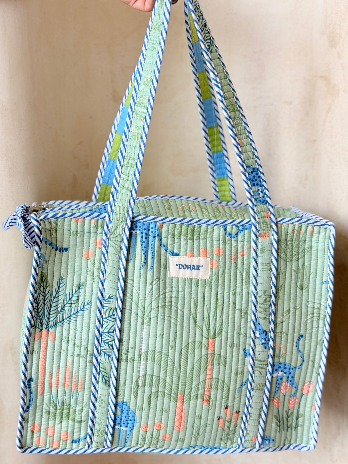 Green Tropical Jungle Print Tote Bag