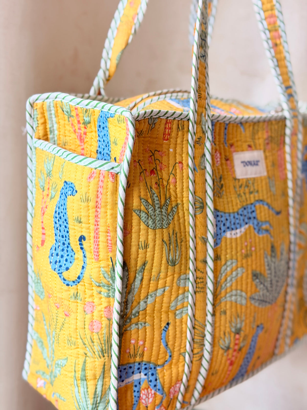 Yellow Tropical Jungle Print Tote Bag