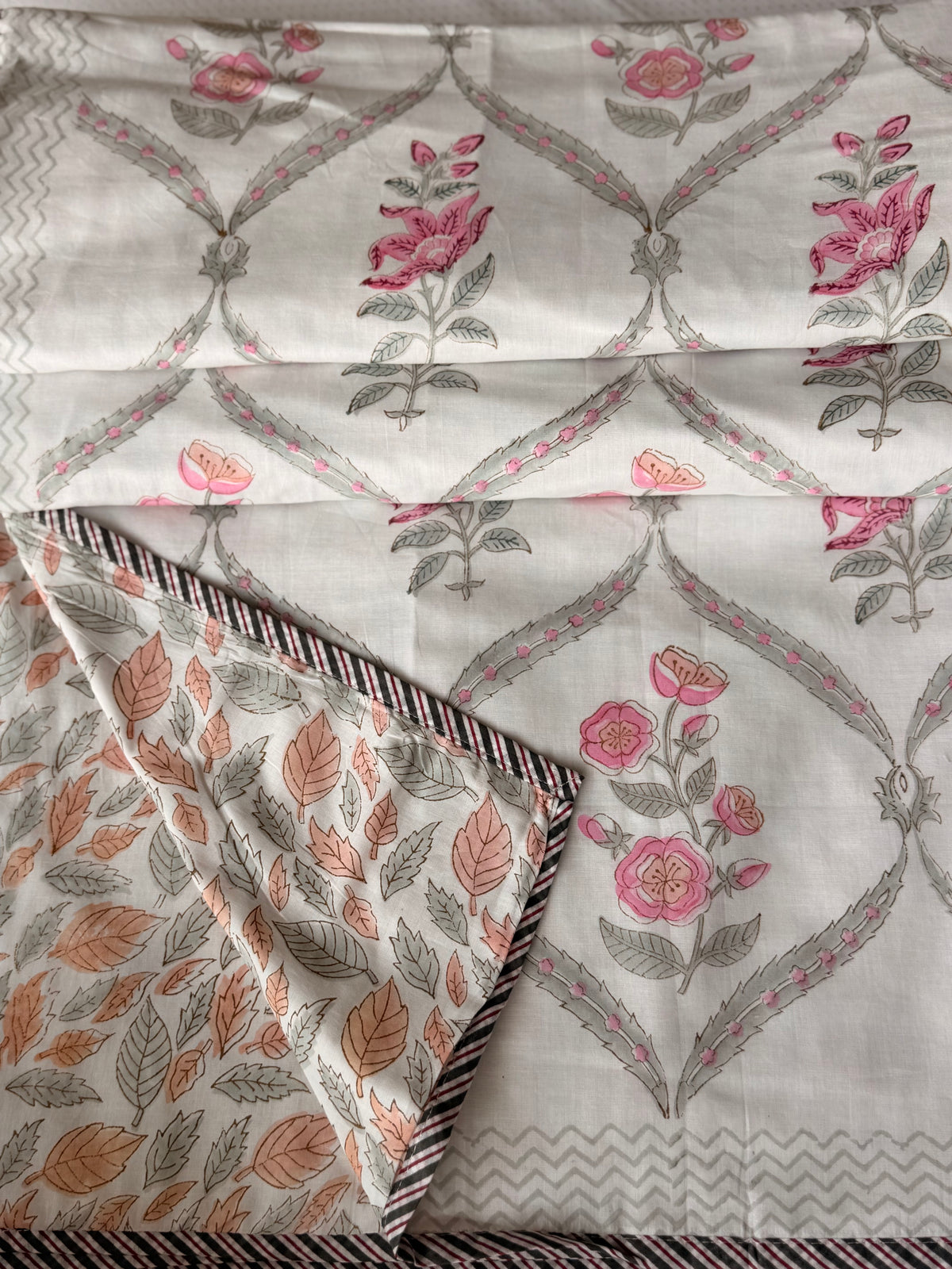 Pink Jaal Double Bed Dohar
