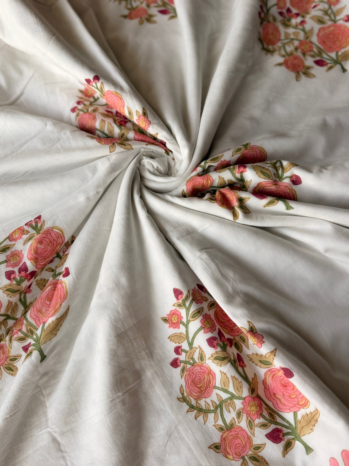 Orange Gulaab Butta Double Bed Dohar
