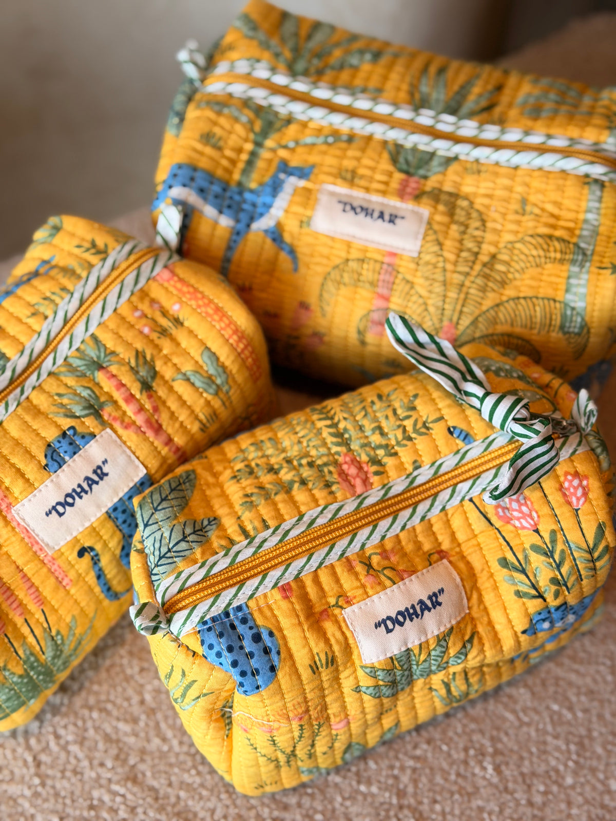 Yellow Jungle Travel Kit - Set of 3