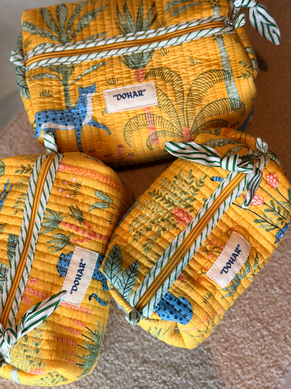 Yellow Jungle Travel Kit - Set of 3