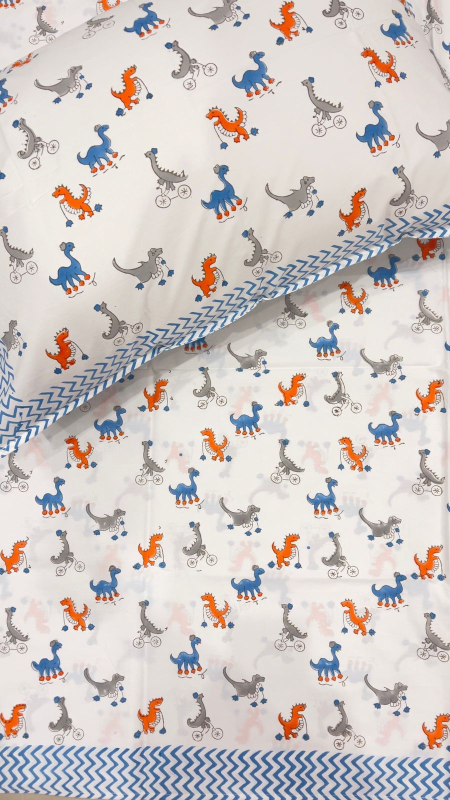 Blue Dino Kids Bedsheet