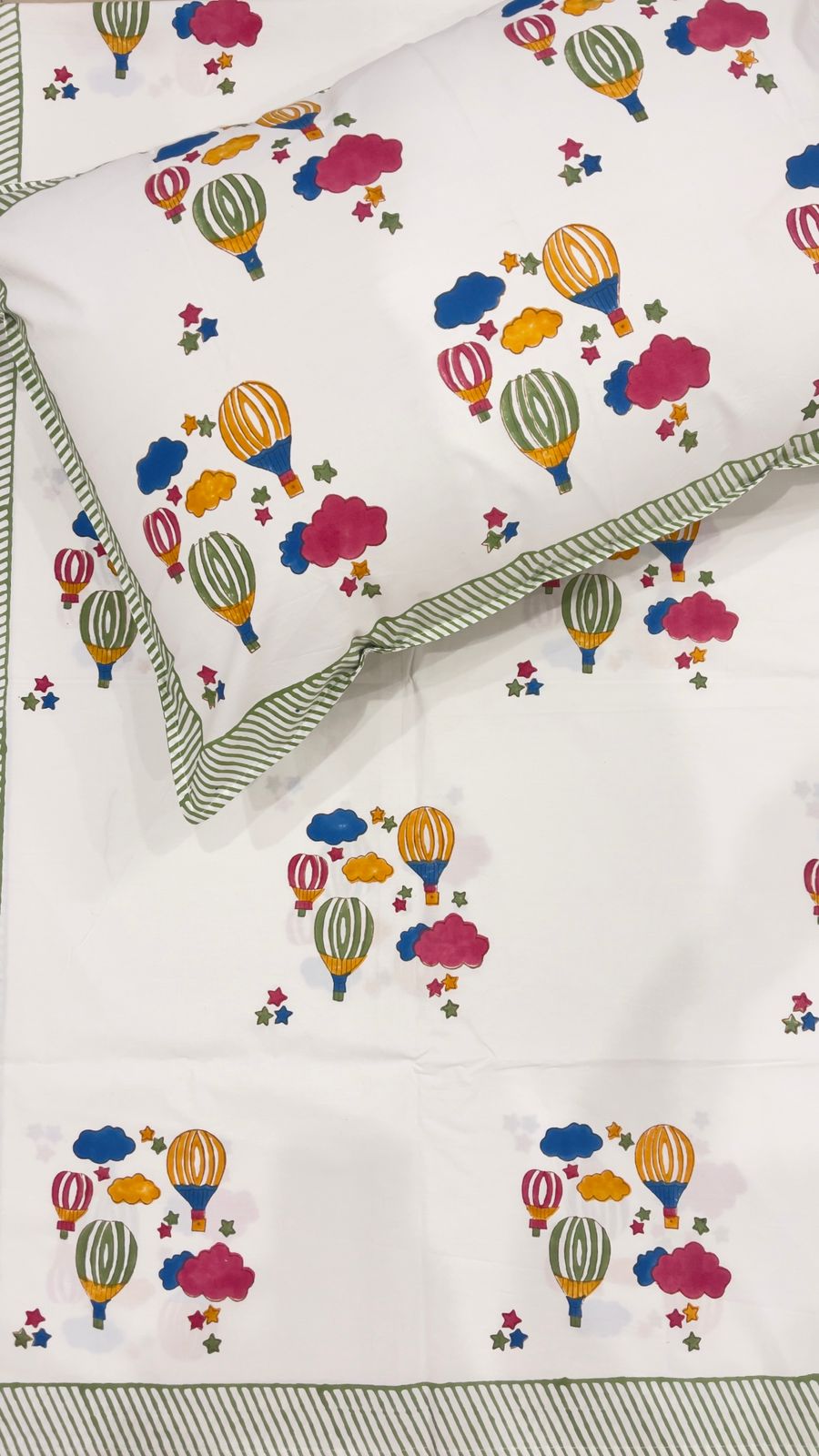 Multi Hot Air Balloon Kids Bedsheet